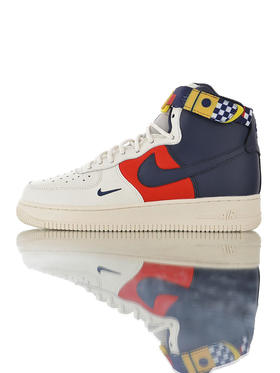 耐克nike Air Force 1 High LV8 复古航海旗帜 耐克空军一号经典高帮皮革皮百搭休闲运动板鞋 白皮海军旗帜
