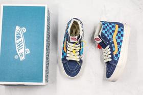 Vans 万斯 SK8-Hi Pro 帆布高帮硫化休闲板鞋高帮鸳鸯拼色 蓝色 Size：35--44  工艺：硫化1:1（重量1:1、真标、原钢印、材质标、鞋型标、合格证）