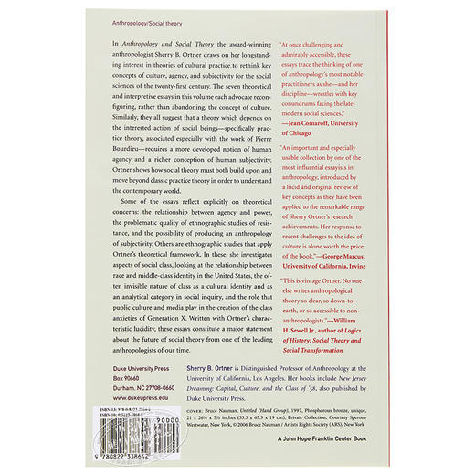 预售 【中商原版】谢丽·奥特纳：人类学与社会理论 英文原版 Anthropology and Social Theory Sherry B. Ortner 商品图1