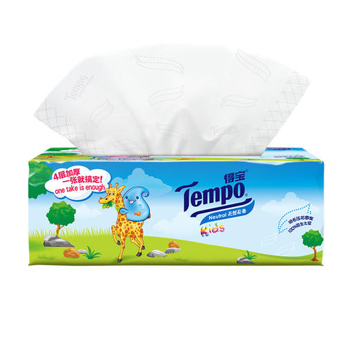 得宝（Tempo） 儿童抽纸4层90抽18包 软抽面巾纸箱装（经典无香）（新旧款随机发） 商品图6