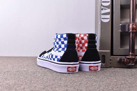 Vans 万斯 SK8-Hi Pro 帆布高帮硫化休闲板鞋高帮鸳鸯拼色 蓝色 Size：35--44  工艺：硫化1:1（重量1:1、真标、原钢印、材质标、鞋型标、合格证） 商品图4