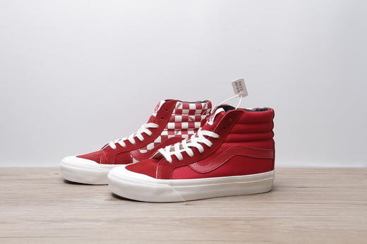 VANS SK8-Hi Style 138 LX Vault高端硫化支线鸳鸯棋盘格高帮半月包头红白板鞋 官方货号：VN0A3DP9VQC 红格 蓝格 黄格 黑格 尺码：35-44 商品图3