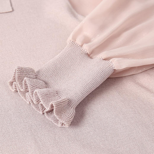 JS-101-2072春款淑女风系带翻领针织衫 商品图3