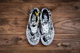 Vans Era 拼接印花刺绣鸳鸯 低帮 高帮 黑粉色 黑白新款 高端支线硫化帆布低帮休闲板鞋 尺码：35 36 36.5 37 38 38.5 39 40 40.5 41 42 42.5 43 44