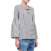 MICHAEL KORS 女士灰白条纹钟形袖上衣 MH74LDD895 商品缩略图3