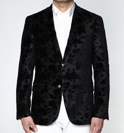 Marco Azzali 黑色植绒印花单西 G3705200 商品图0