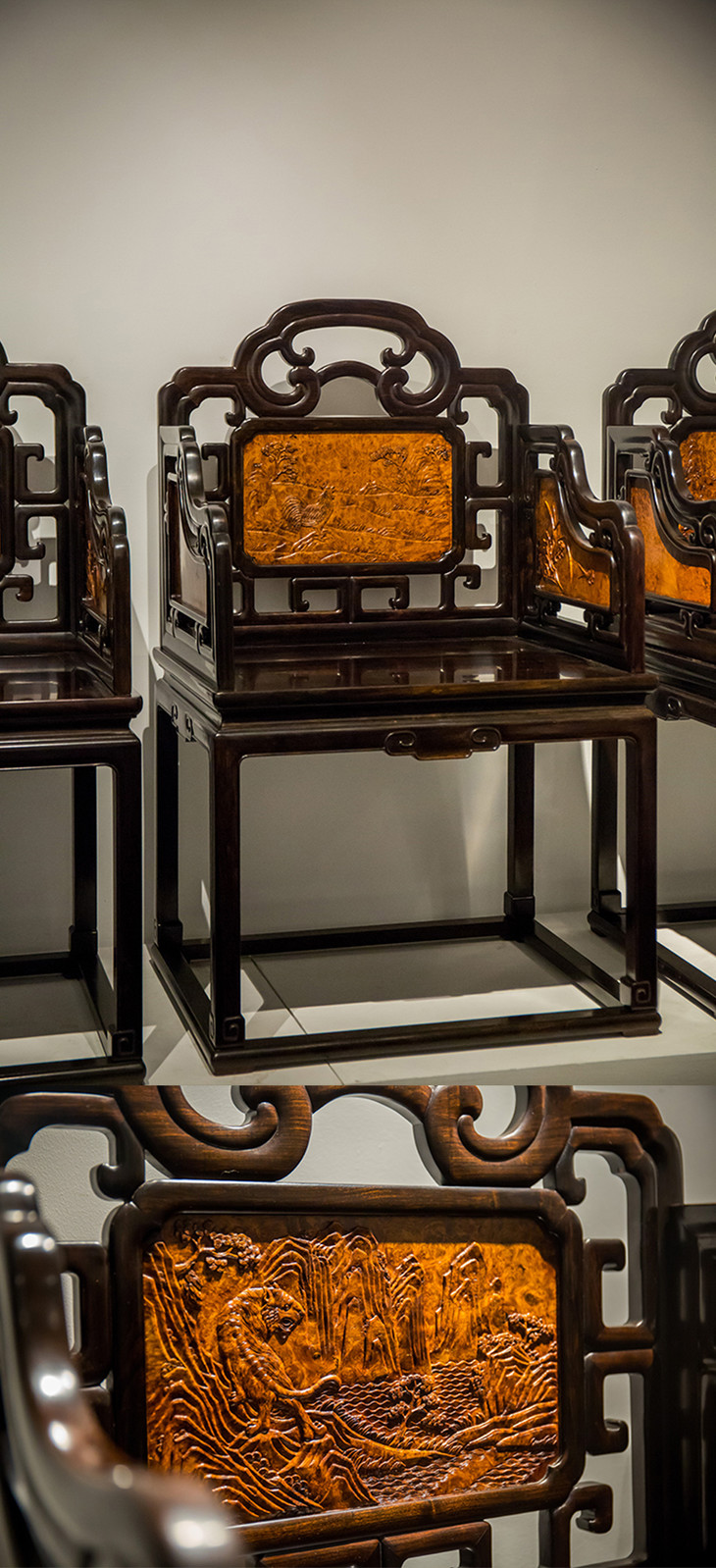 红木镶瘿木十二生肖扶手椅(复刻颐和园款) - 明清家具研习社