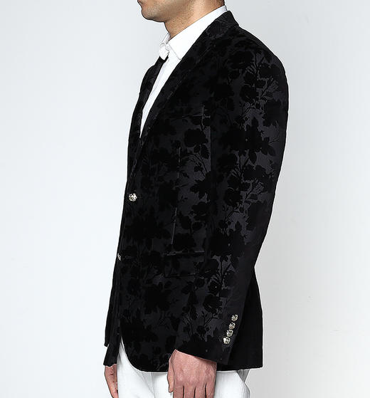 Marco Azzali 黑色植绒印花单西 G3705200 商品图2