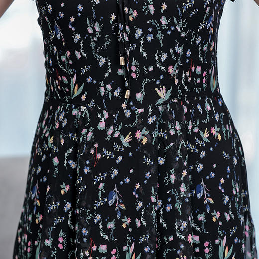 YCE-1905新款妈妈夏装短袖雪纺碎花大码高档连衣裙WY 商品图3