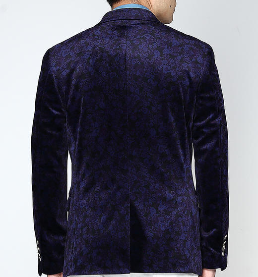 Marco Azzali 黑藏青底群青色印花单西 G3704100 商品图3