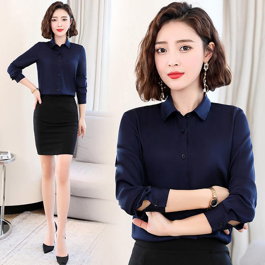 上海旗袍厂ASE-1903气质时尚百搭翻领真丝衬衫 商品图1