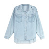 【系带牛仔衬衫外套】韩版宽松侧边上衣韩版时尚女装 商品缩略图4