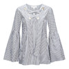 MICHAEL KORS 女士灰白条纹钟形袖上衣 MH74LDD895 商品缩略图0