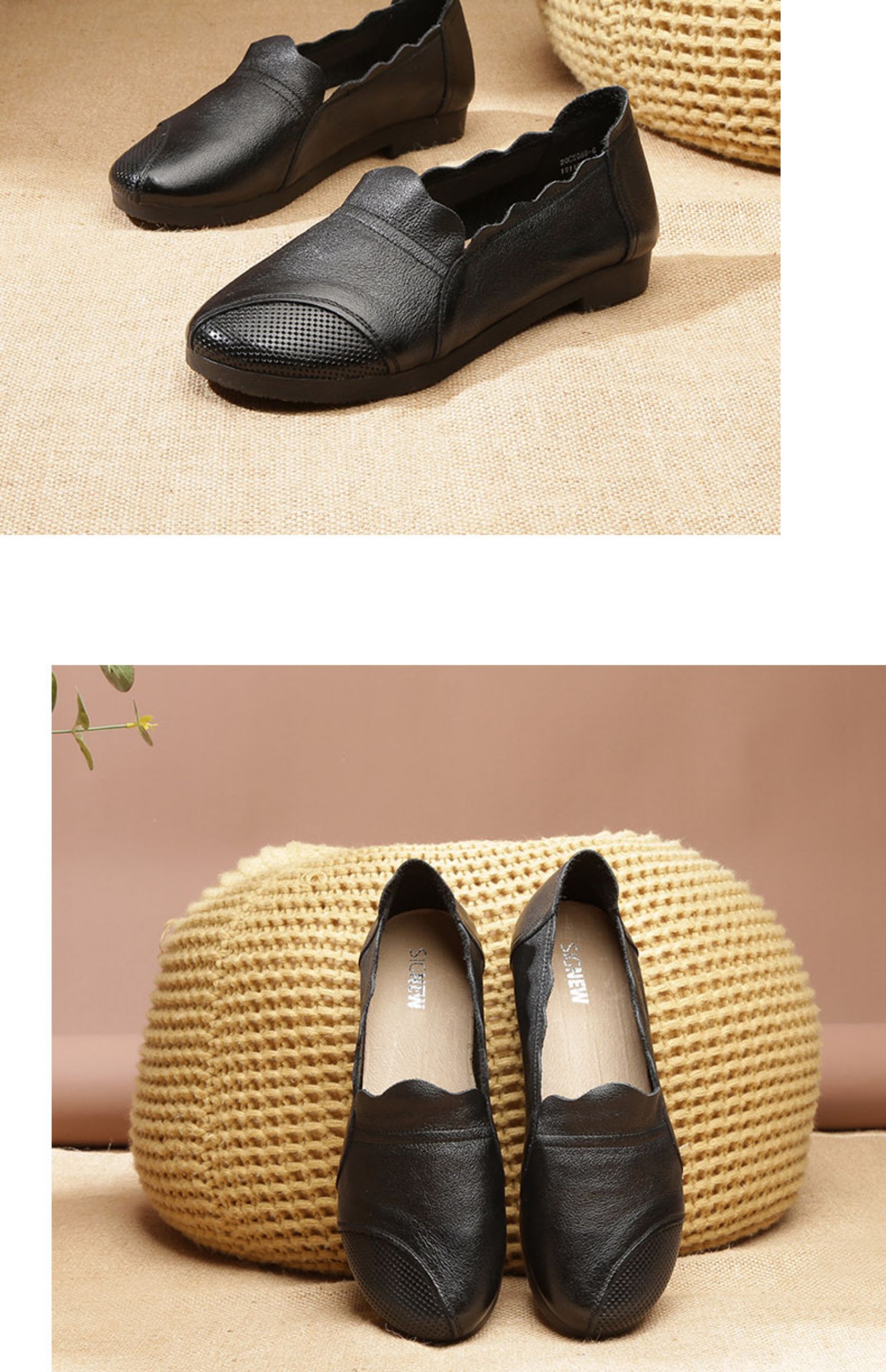 信诺真皮妈妈鞋2020春季新款舒适防滑老太太皮鞋女软底平底奶奶鞋20c