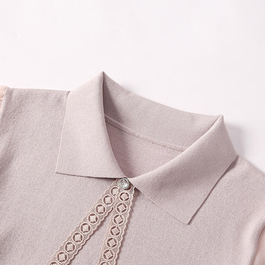 JS-101-2072春款淑女风系带翻领针织衫 商品图2