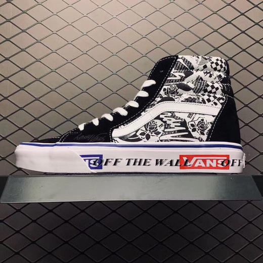 Vans Era 拼接印花刺绣鸳鸯 低帮 高帮 黑粉色 黑白新款 高端支线硫化帆布低帮休闲板鞋 尺码：35 36 36.5 37 38 38.5 39 40 40.5 41 42 42.5 43 44 商品图3