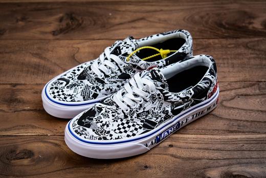 Vans Era 拼接印花刺绣鸳鸯 低帮 高帮 黑粉色 黑白新款 高端支线硫化帆布低帮休闲板鞋 尺码：35 36 36.5 37 38 38.5 39 40 40.5 41 42 42.5 43 44 商品图2
