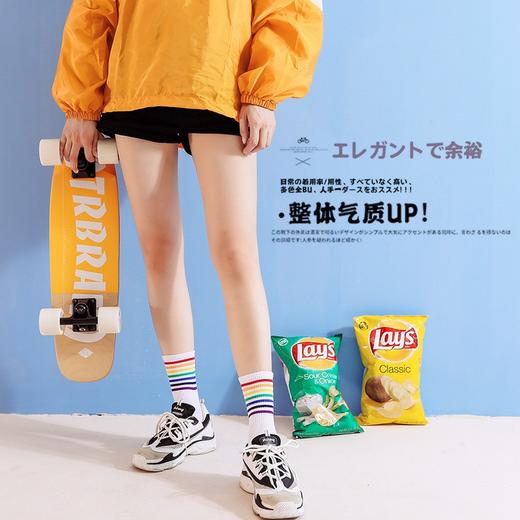 【运动风潮流袜3双】彩虹袜子纯棉中筒女袜 春夏季薄款ins日系韩版网红出街袜 商品图2