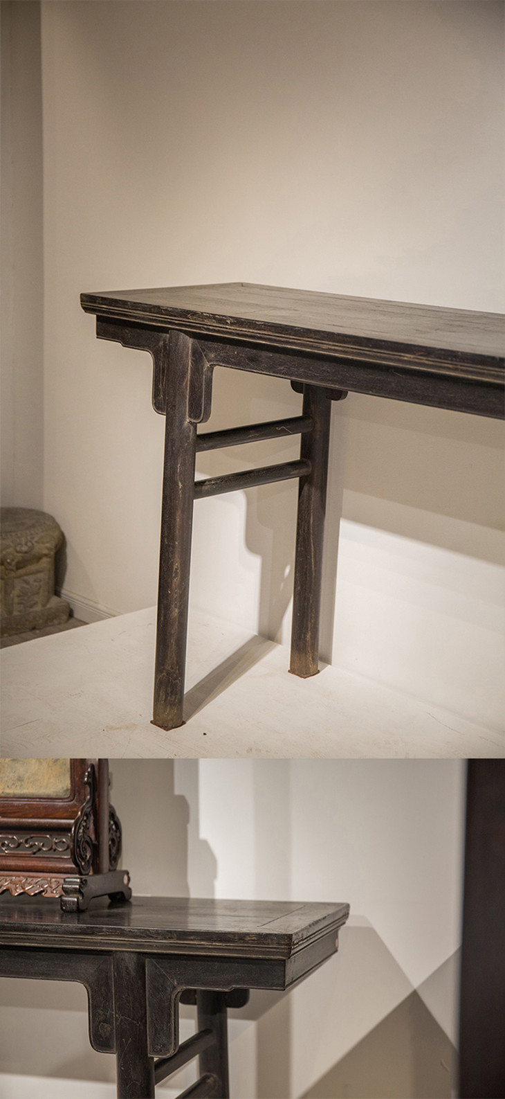 清早 紫檀夹头榫刀牙板平头案 - 明清家具研习社