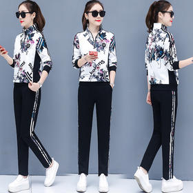 HT-500新品实拍运动套装时尚洋气长袖薄款卫衣宽松休闲两件套WY