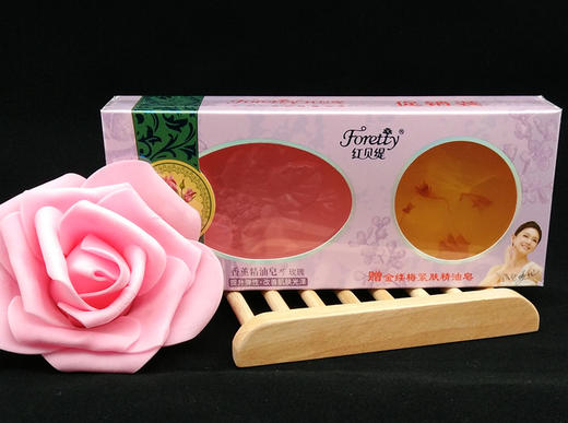 红贝缇玫瑰精油皂+金缕梅促销装120g 商品图1