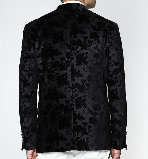 Marco Azzali 黑色植绒印花单西 G3705200 商品图3