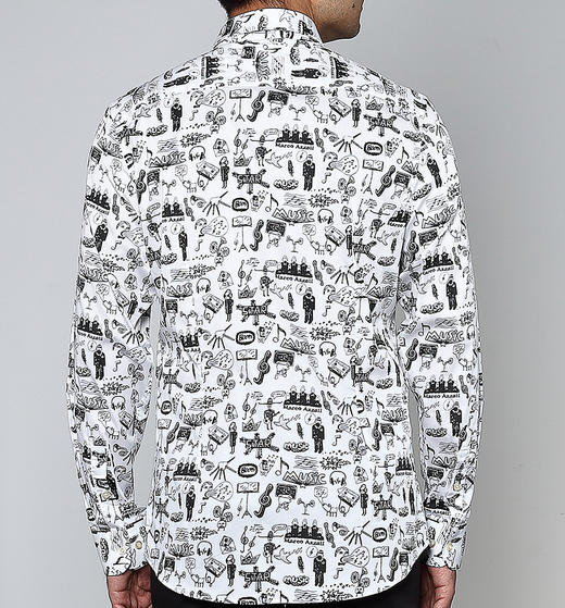 Marco Azzali 黑白数码印花衬衫 C3702300 商品图2