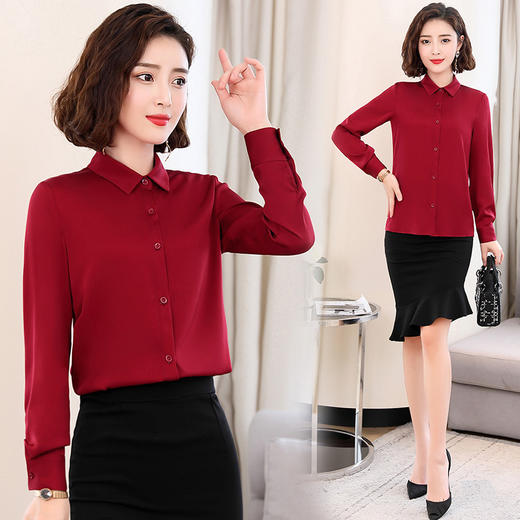 上海旗袍厂ASE-1903气质时尚百搭翻领真丝衬衫 商品图0