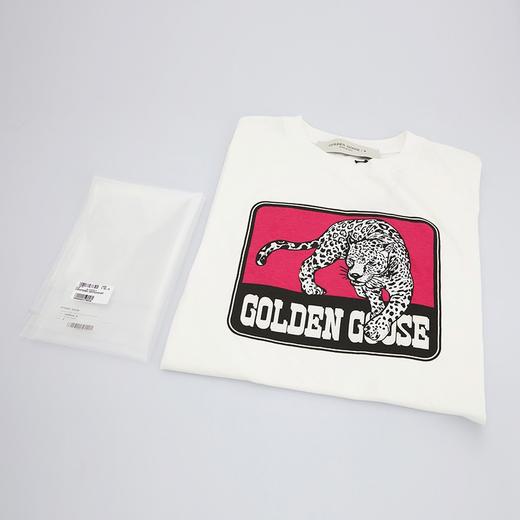 GOLDEN GOOSE 黄金鹅 女士Logo徽标动物图案印花短袖T恤 G36WP026.S1 商品图5