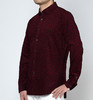 Marco Azzali 暗红色灯芯绒印花衬衫 C3720A00 商品缩略图1