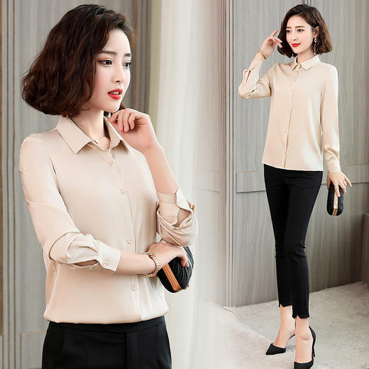 上海旗袍厂ASE-1903气质时尚百搭翻领真丝衬衫 商品图2