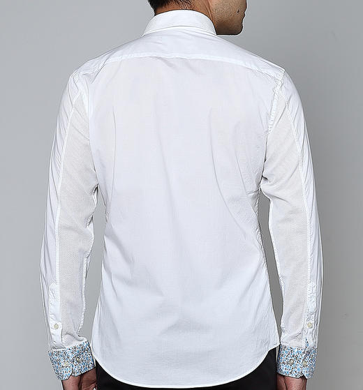 Marco Azzali 白色平纹拼印花衬衫 C3620300 商品图1