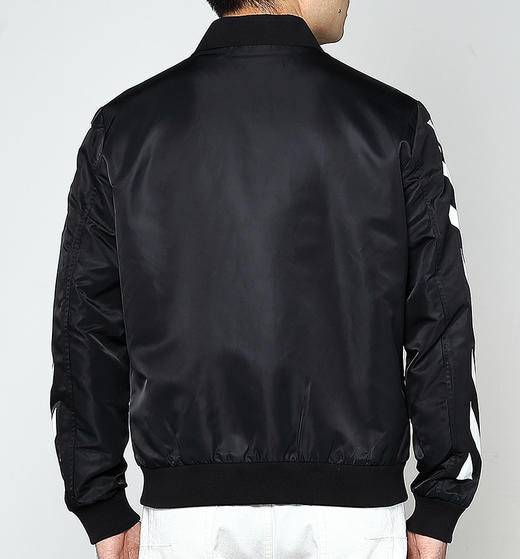 Marco Azzali 黑色化纤飞行夹克 J3904200 商品图2