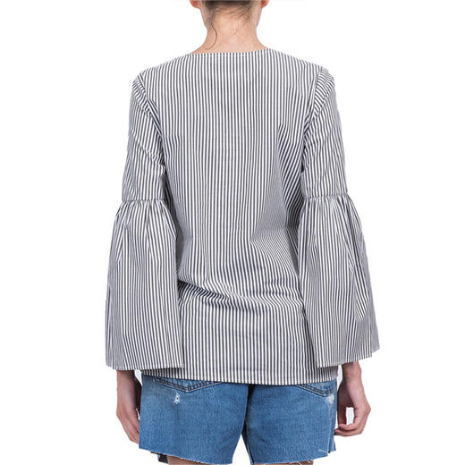 MICHAEL KORS 女士灰白条纹钟形袖上衣 MH74LDD895 商品图4