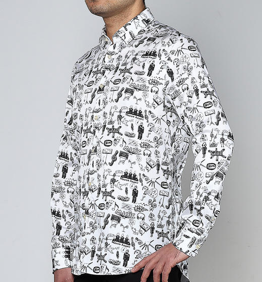 Marco Azzali 黑白数码印花衬衫 C3702300 商品图1