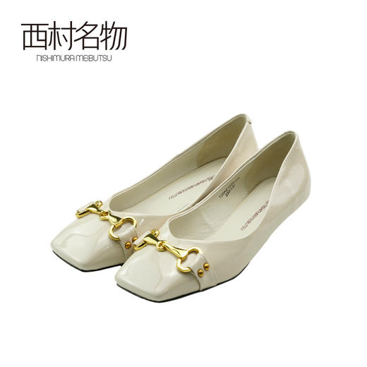 西村名物2020春季新品方头单鞋牛漆皮金属扣低跟女鞋细跟百搭款T20AE10351 商品图2