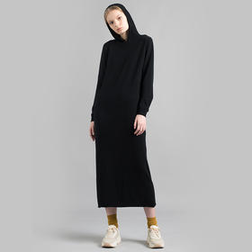 322工房 纯山羊绒 加长连帽连衣裙