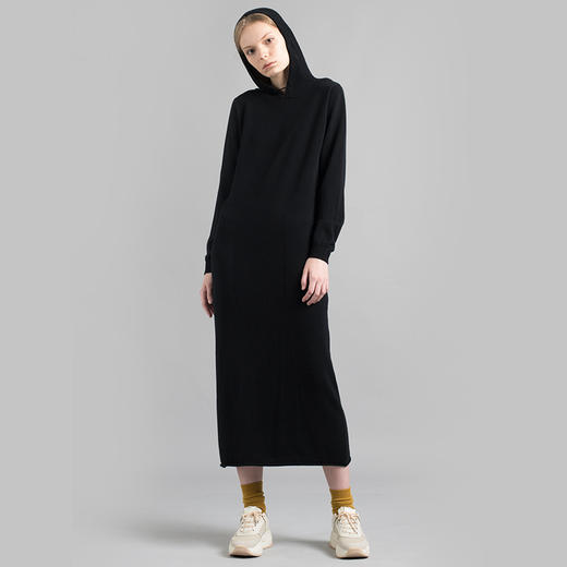 322工房 纯山羊绒 加长连帽连衣裙 商品图0