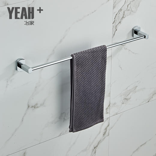 冶家五金单杆毛巾架，银色铜镀铬 商品图0