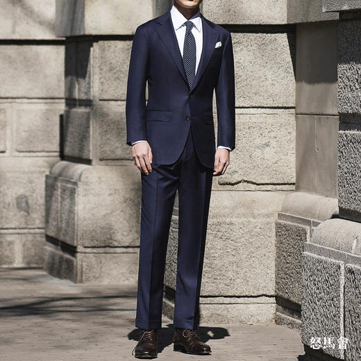 Super 120's 澳洲美丽诺羊毛藏蓝色全麻衬套装 商品图1