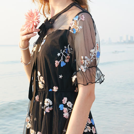 欧芮儿女装夏装纱连衣裙女8XLB11582 商品图3