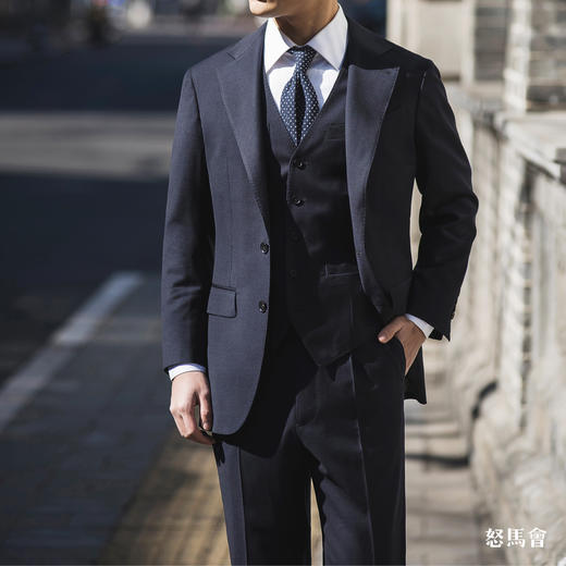 Super 120's 澳洲美丽诺羊毛公务蓝全麻衬套装 商品图3