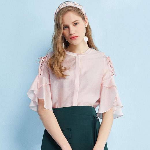 欧芮儿夏装新款小衫雪纺衫女上衣8XSA11235 商品图1