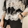 YEM-582109新款时尚民族风刺绣镂空七分袖宽松蕾丝衫WY 商品缩略图1