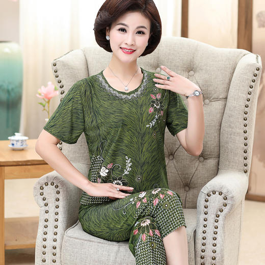 MQ-XZ8815夏装新款时尚短袖t恤衫上衣两件套套装YY 商品图1