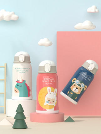 ALL JOINT大容量儿童保温杯可爱水杯带吸管水壶 商品图2