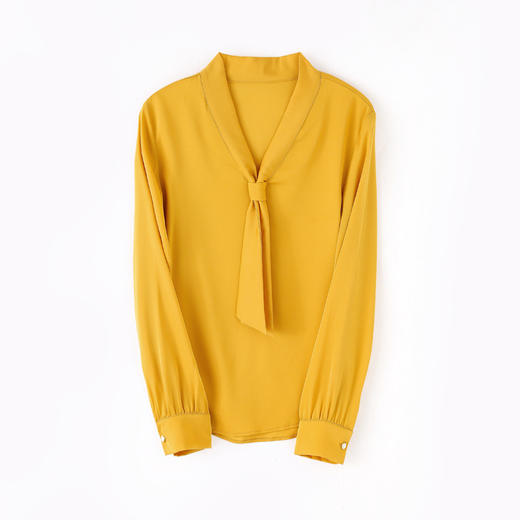 ASE-3317纯色气质一粒扣真丝衬衫 商品图4