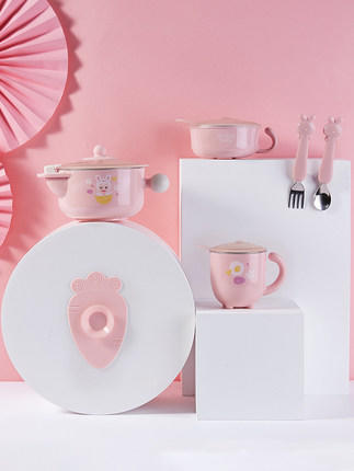 ALL JOINT儿童宝宝防摔碗吸盘辅食碗勺套装婴幼儿注水保温碗餐具 商品图0