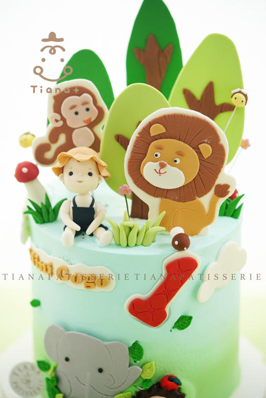 动物园 森林系 定制宝宝蛋糕 红丝绒加高 商品图2