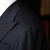 Scabal Londoner Super 140's 深蓝色暗条纹全麻衬套装 商品缩略图2